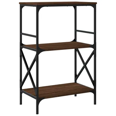 Obrázek produktu pro Knihovna se 3 policemi hnědý dub 59x35x90,5 cm kompozitní dřevo