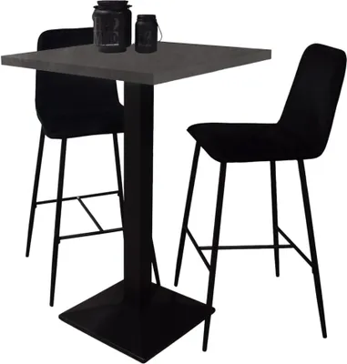 Produktbild von Tresentisch Elene 70x70x106 schwarz matt/graphit 14649