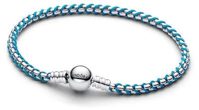 Productafbeelding van PANDORA Blue Cord Snake Chain Armband 593816C01, damesarmband