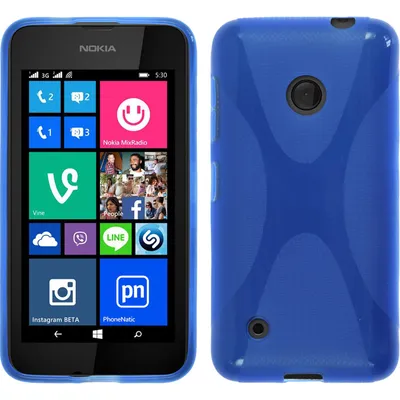 Produktbild von PhoneNatic Case kompatibel mit  Nokia Lumia 530 - blau Silikon Hülle X-Style Cover