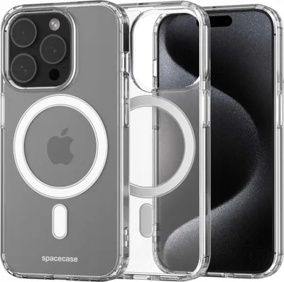 Zdjęcie produktu dla Etui magnetyczne do MagSafe SPACECASE Clear Mag do iPhone 15 Pro Przezroczysty