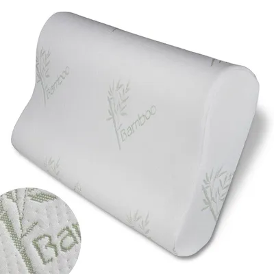 Image de Coussin ergonomique pour le cou en mousse à mémoire de forme - Bambou hypoallergénique - 60 x 35 cm