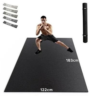 Zdjęcie produktu dla Mata do ćwiczeń duża 8MM PVC antypoślizgowa trening fitness 213X152CM
