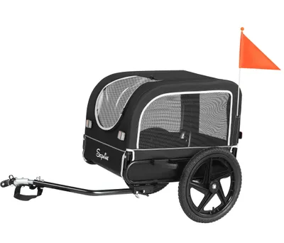 Produktbild von 20303N Fahrradanhänger für Haustiere, 114×43×68 cm, zwei Eingänge, Traglast bis 23 kg