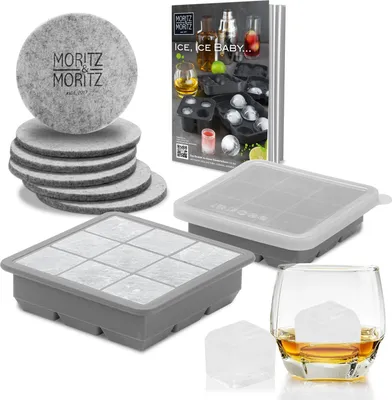 Produktbild von Moritz & Moritz 2x Eiswürfelform Eckig Grau