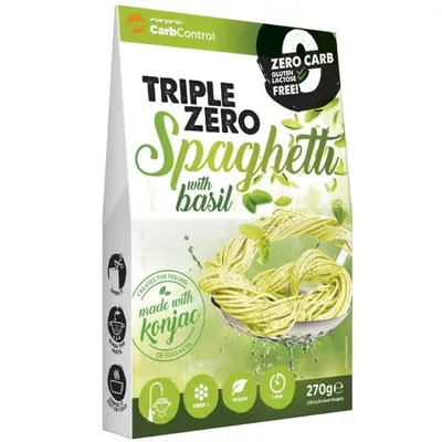 Produktbild von Triple Zero Konjak Nudeln Spaghetti mit Basilikum 270g / vegan / glutenfrei / keto