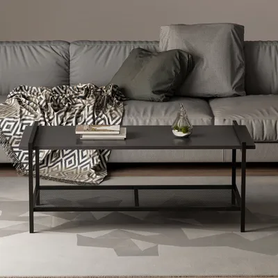 Produktbild von Couchtisch Lara mit Metallfüße Anthrazit 120x45x60 cm
