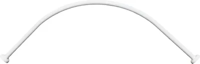 Produktbild von ALU EINTEILIG Duschvorhangstange Bogenstange 80x80 Weiss Oval Stange Eckduschstange ovalstange