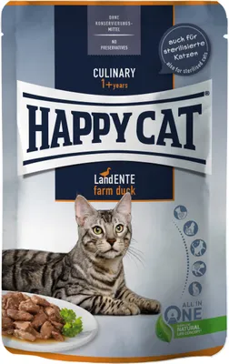 Produktbild von Happy Cat Meat in Sauce Pouches Culinary Land Ente 20 x 85 g