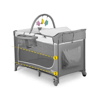 Produktbild von Reisebett 125x65x78cm RK-241 grau