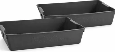 Produktbild von BURI Gärtnerbox Wanne Kunststoff grau | 2er Set | Pflanzwanne Kotwanne Kunststoffwanne Pflanzschale Ölwanne