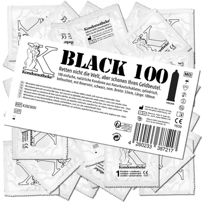 Produktbild von Kondomotheke BLACK 100 - 100 schwarze Kondome im Sparpreis