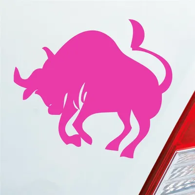 Produktbild von Auto Aufkleber Sternzeichen Stier Bulle Bull PKW Car KFZ Roller 10x9 cm Pink Sticker Heckscheibenaufkleber