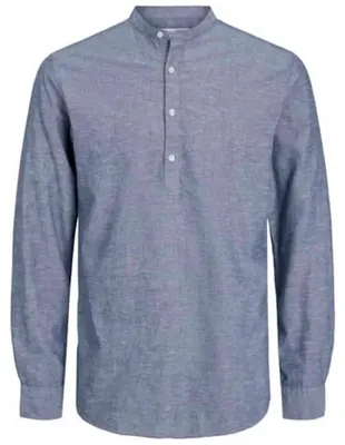 Image de Chemise Jack&Jones JJLINEN BLEND BAND HALF PLACKE pour Homme
