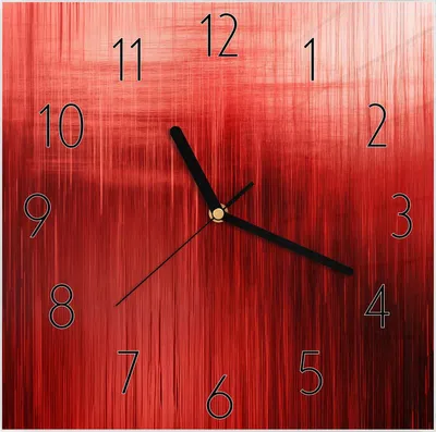 Produktbild von Wanduhr aus Glas mit Motiv Rote Textur- 30 x 30 cm - inkl. Aufhängesystem