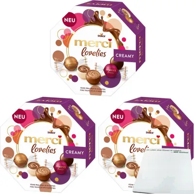 Produktbild von Merci Lovelies Creamy 3er Pack (3x185g Packung) + usy Block