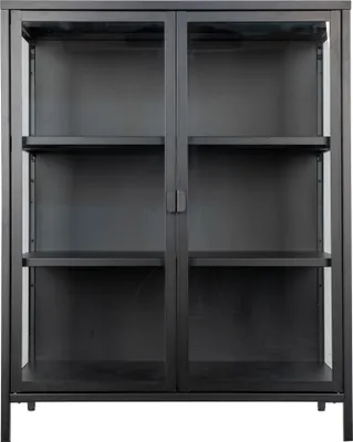 Obrázek produktu pro Standvitrine >Brisbane< in Schwarz, Metall - 80x101,5x40cm (BxHxT)