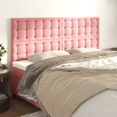 Produktbild von The Living Store Kopfteile 4 Stk. Rosa 80x5x78/88 cm Samt