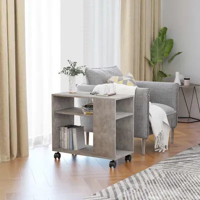 Produktbild von vidaXL Beistelltisch Betongrau 70x35x55 cm Holzwerkstoff