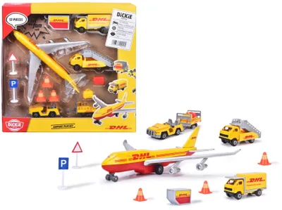 Productafbeelding van DHL gegoten vliegtuigset, 13-delig, Dickie
