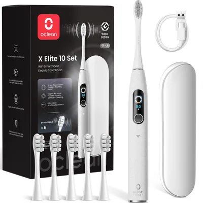 Immagine prodotto di Set di 10 spazzolini elettrici Oclean X Elite, con 5 modalità di pulizia e spazzolino sonico con tecnologia Ti