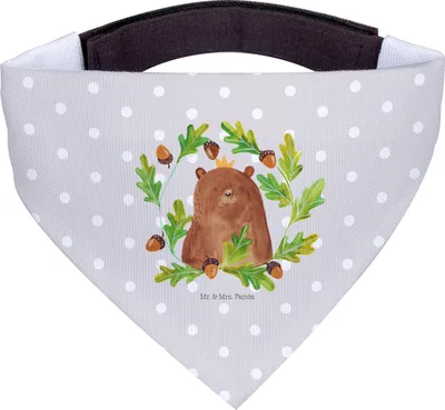 Produktbild von Mr. & Mrs. Panda Halstuch Für Hunde Bär König - Grau Pastell - Geschenk, Hund, Papa, Dad, Teddy, Daddy, Schal, Vatertag, Vater