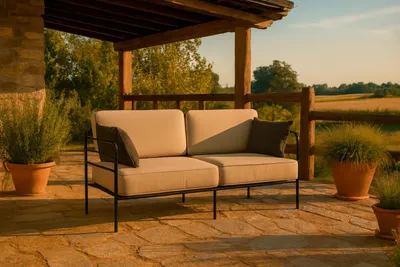 Produktbild von Garten‑Zweisitzer Sofa Teneryfa Kanaria für die Terrasse, mit Metallgestell