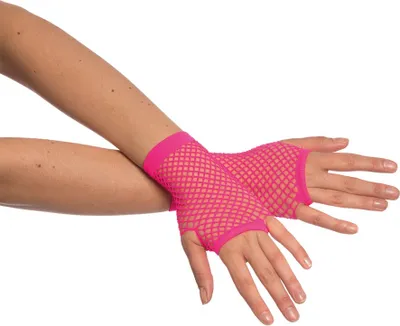 Produktbild von Netzhandschuhe kurz neonpink