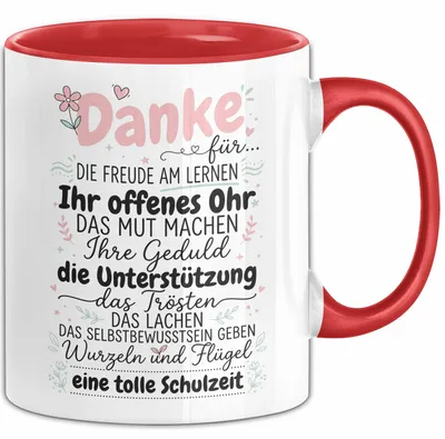 Produktbild von Lehrer Wertschätzung Danke Tasse Geschenk Lustige Geschenkidee Spruch Danke Für (Rot)