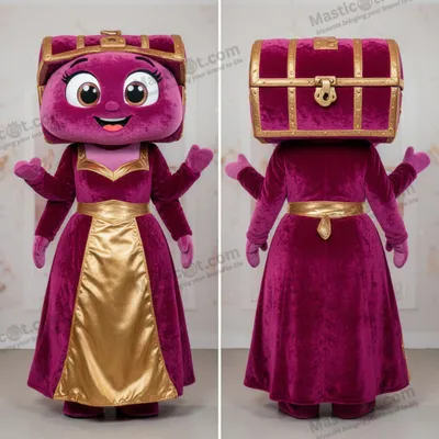 Immagine prodotto di Costume MASTICOT Gonfiabile a Forma di Forziere del Tesoro in Velluto Magenta