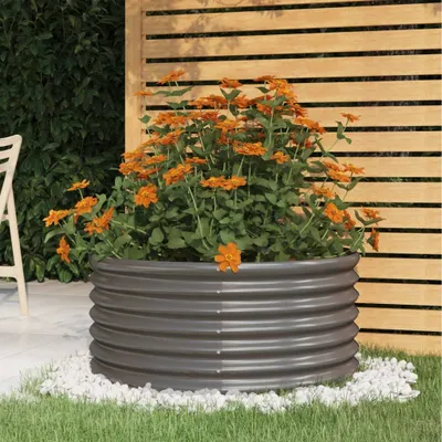 Produktbild von Möbel Pflanzkübel Verzinkter Stahl 80x80x36 cm Grau - Beete &38870