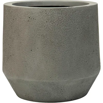 Produktbild von VIVANNO Blumentopf Fiberglas NEXORA Rund, Vesuvgrau Beton-Design - 31x28 cm
