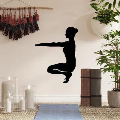 Produktbild von Wallity, Yoga 16, Dekoratives Wandaccessoire aus Metall, Schwarz, 100 % METALL, 43 x 55 cm