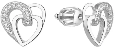 Image de Boucles d'oreilles cœur argent AGUP1527S
