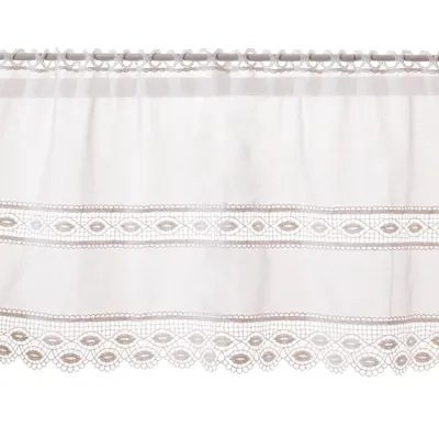 Produktbild von Scheibengardinen Meterware Boho Batist Spitzenborte weiß 45cm H