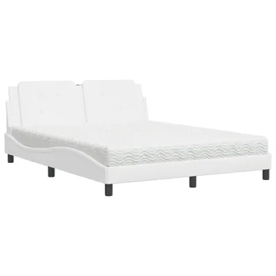 Produktbild von Bett mit Matratze "Zadar" Weiß 160x200 cm Kunstleder