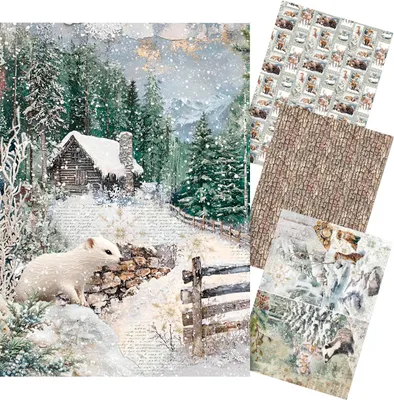 Produktbild von Motiv-Strohseiden Sortiment "Forest Tales", DIN A4, 4er-Set