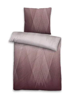 Produktbild von biberna Mako-Satin Bettwäsche "RAUTENMIX" BURGUND 135x200 cm