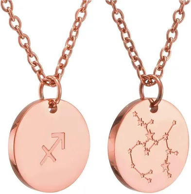 Produktbild von AFSTALR Sternzeichen Kette Schütze Gold 28 Karat Roségold Edelstahl