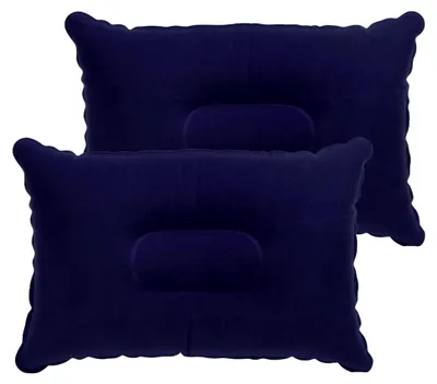 Produktbild von 2 Stück 34 * 22CM Kissen aufblasbar,nackenkissen aufblasbar,Aufblasbares kopfkissen,Aufblasbares Kissen Camping Reisekissen Luftkissen Kopfkissen, Nackenkissen Strandkissen（Dunkelblau）
