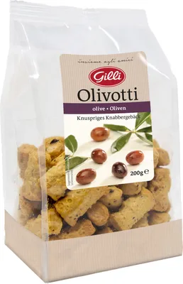 Produktbild von Olivotti mit Oliven knuspriges Knabbergebäck 200 gr. - Gilli
