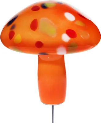 Produktbild von Glas-Pilz 20cm Gartenflair inkl. Stab orange