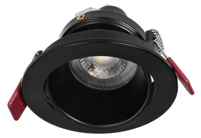 Image de Support encastrable rond orientable, modèle GU10/MR16, en aluminium noir