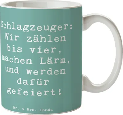 Produktbild von Mr. & Mrs. Panda Kaffeetasse Spruch Schlagzeuger Stolz - Meeresbrise - Geschenk, Musik, Lernen, Musiker, Instrument, Performance, Tasse mit, Konzert, Kaffeebecher, Pott