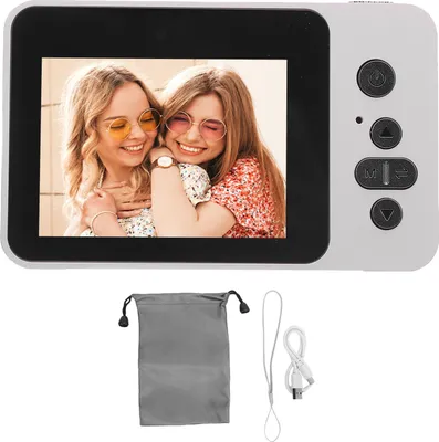 Obrázek produktu pro 1080P 12MP digitální fotoaparát s HD duálním objektivem 2,4palcový displej s automatickým ostřením Kompaktní malý fotoaparát Selfie kamera pro fotografování Bílá