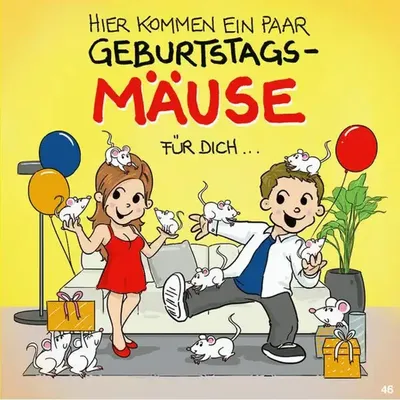 Produktbild von Geburtstagskarte mit Musik-Hier kommen ein paar Geburtstagsmäuse