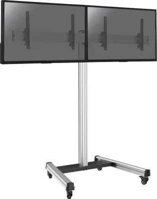 Image de Support sur roulettes pour 2 écrans TV 43'' - 49'' - Hauteur 175cm - Inclinable
