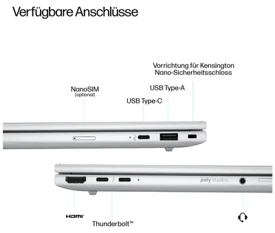 Produktbild von HP EliteBook 8 G1i Notebook Next Gen AI - 174-Grad-Scharnierdesign - Intel Core Ultra 7 258V / 2.2 GHz - Win 11 Pro - Intel Arc Graphics 140V - 32 GB RAM - 1 TB SSD NVMe + 1 TB SSD NVM Express (NVMe) - 40.6 cm (16") IPS 1920 x 1200 - Wi-Fi 7, Bluetooth - G
