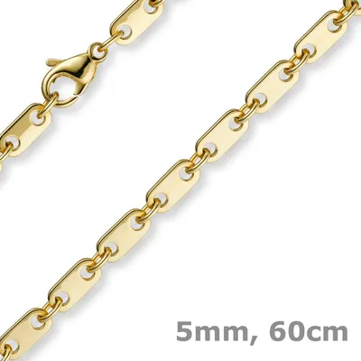 5mm-Plattenkette-585-Gelbgold-60cm