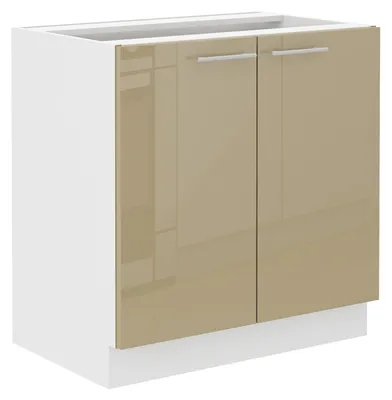 Produktbild von Unterschrank 80 Lara Cappuccino Hochglanz + Weiß matt Küchenzeile Küchenblock
